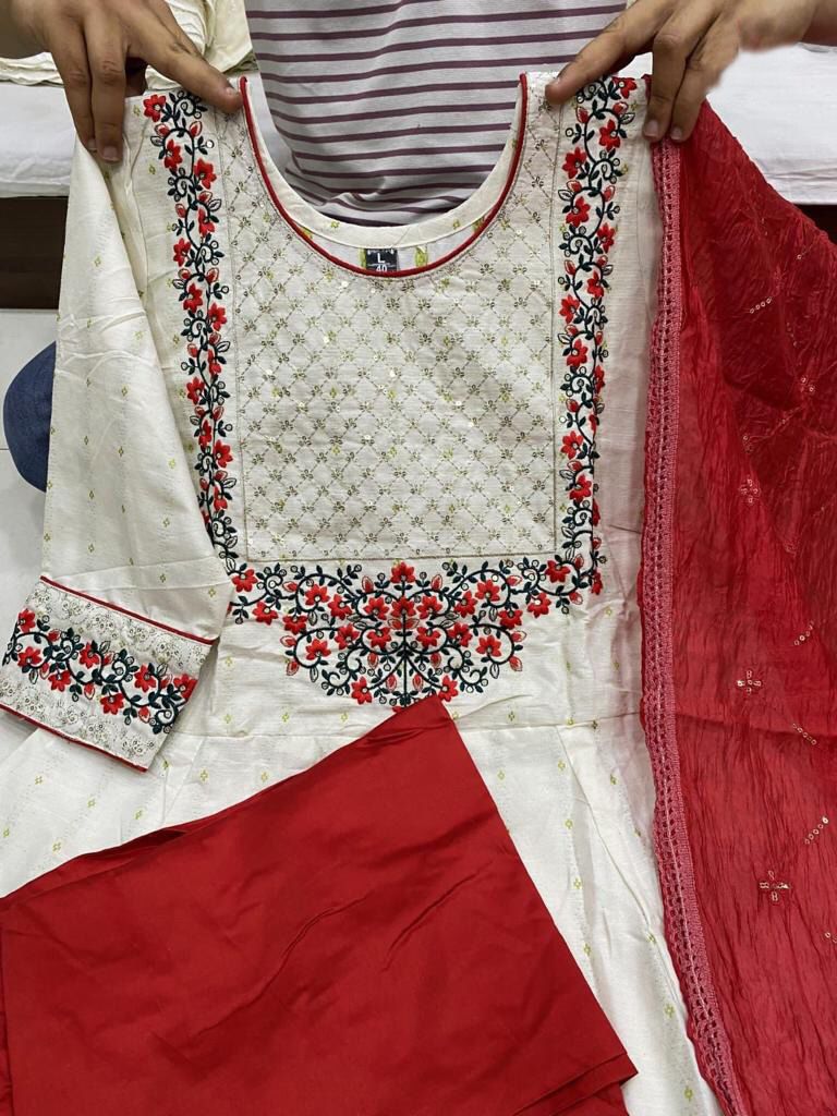 VT Designer Printed Cotton Kurti With Bottom Dupatta Wholesale Clothing Suppliers In India
